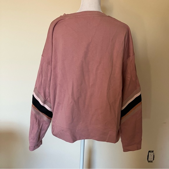 Ted Baker Pink Women's Jordan Striped Dropped-shoulder Crew Neck size 5 - Picture 6 of 7